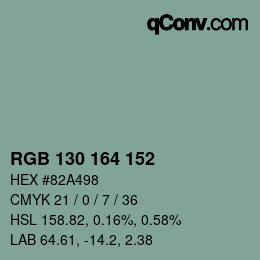 Color code: RGB 130 164 152 | qconv.com