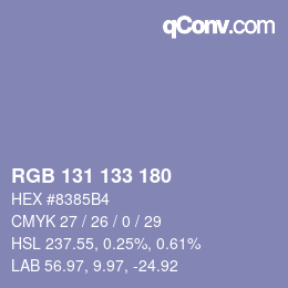 Color code: RGB 131 133 180 | qconv.com