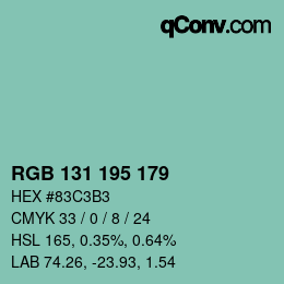 Color code: RGB 131 195 179 | qconv.com