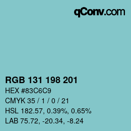 Farbcode: RGB 131 198 201 | qconv.com