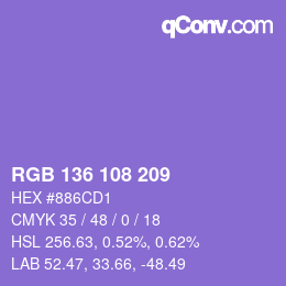 カラーコード: RGB 136 108 209 | qconv.com