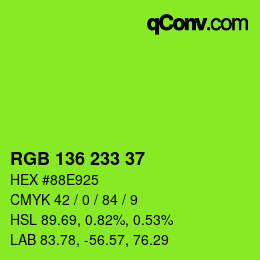 Código de color: RGB 136 233 37 | qconv.com