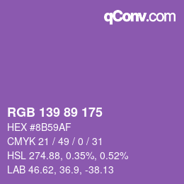 Farbcode: RGB 139 89 175 | qconv.com