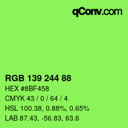 Farbcode: RGB 139 244 88 | qconv.com