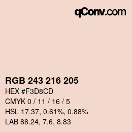 Código de color: RGB 243 216 205 | qconv.com