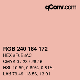 Code couleur: RGB 240 184 172 | qconv.com