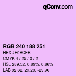 Código de color: RGB 240 188 251 | qconv.com