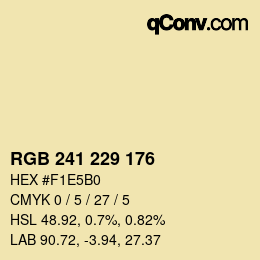 Color code: RGB 241 229 176 | qconv.com