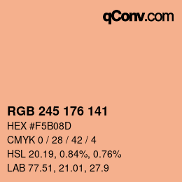 Código de color: RGB 245 176 141 | qconv.com