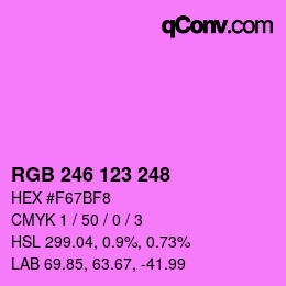 Color code: RGB 246 123 248 | qconv.com