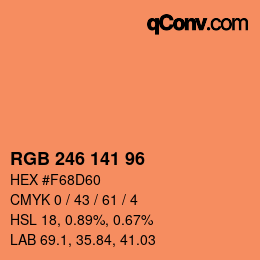 Code couleur: RGB 246 141 96 | qconv.com