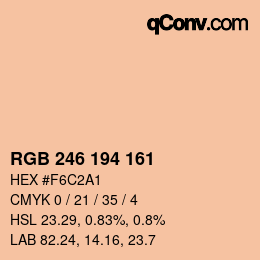 Código de color: RGB 246 194 161 | qconv.com