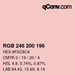 Código de color: RGB 246 200 196 | qconv.com