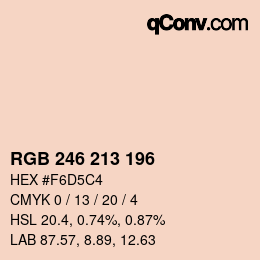 Código de color: RGB 246 213 196 | qconv.com