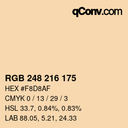 Código de color: RGB 248 216 175 | qconv.com