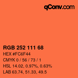 Código de color: RGB 252 111 68 | qconv.com