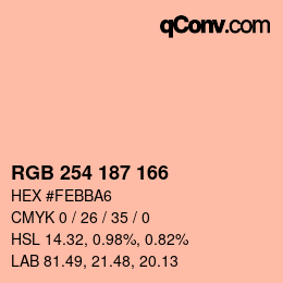 Código de color: RGB 254 187 166 | qconv.com