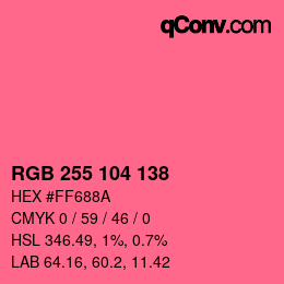 Código de color: RGB 255 104 138 | qconv.com