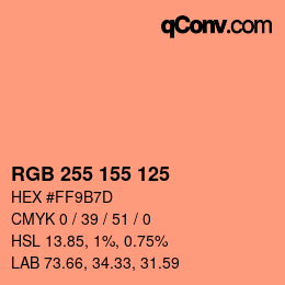 Código de color: RGB 255 155 125 | qconv.com