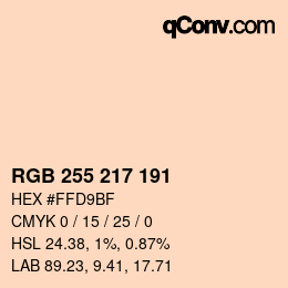 Color code: RGB 255 217 191 | qconv.com