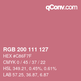 Color code: RGB 200 111 127 | qconv.com