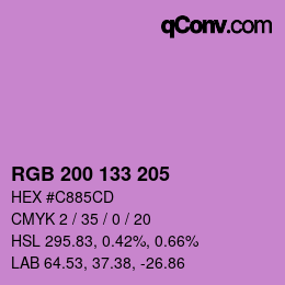 Color code: RGB 200 133 205 | qconv.com