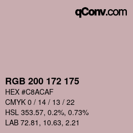 Farbcode: RGB 200 172 175 | qconv.com