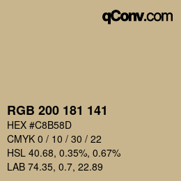 Farbcode: RGB 200 181 141 | qconv.com