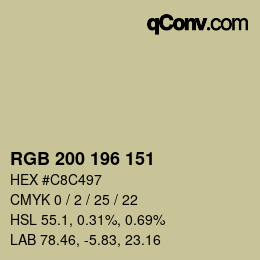 Code couleur: RGB 200 196 151 | qconv.com