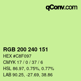 Farbcode: RGB 200 240 151 | qconv.com