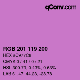 Código de color: RGB 201 119 200 | qconv.com