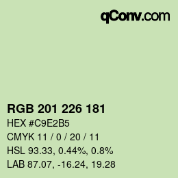 Color code: RGB 201 226 181 | qconv.com