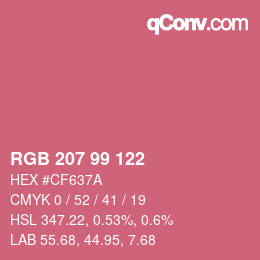 Código de color: RGB 207 99 122 | qconv.com