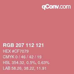 Code couleur: RGB 207 112 121 | qconv.com