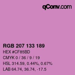 Color code: RGB 207 133 189 | qconv.com