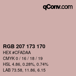 Code couleur: RGB 207 173 170 | qconv.com