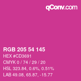 Código de color: RGB 205 54 145 | qconv.com