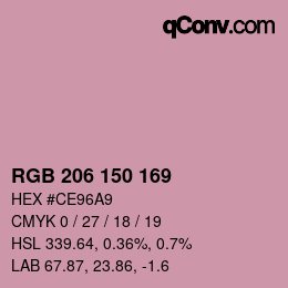 Code couleur: RGB 206 150 169 | qconv.com