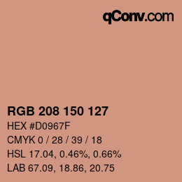 Code couleur: RGB 208 150 127 | qconv.com