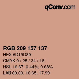 Color code: RGB 209 157 137 | qconv.com