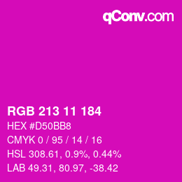 Farbcode: RGB 213 11 184 | qconv.com