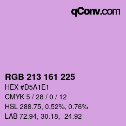 Código de color: RGB 213 161 225 | qconv.com