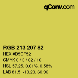 Código de color: RGB 213 207 82 | qconv.com