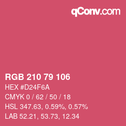 Color code: RGB 210 79 106 | qconv.com