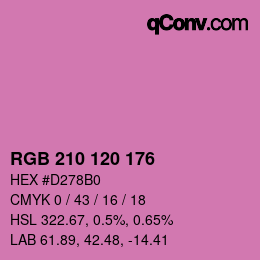 Código de color: RGB 210 120 176 | qconv.com