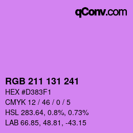 Farbcode: RGB 211 131 241 | qconv.com