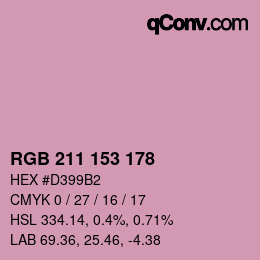 Color code: RGB 211 153 178 | qconv.com