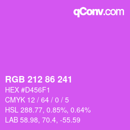 Color code: RGB 212 86 241 | qconv.com