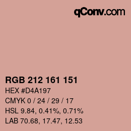 Color code: RGB 212 161 151 | qconv.com