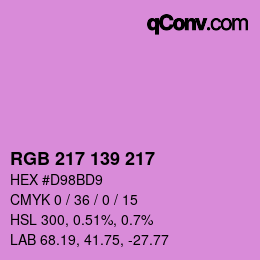 Código de color: RGB 217 139 217 | qconv.com